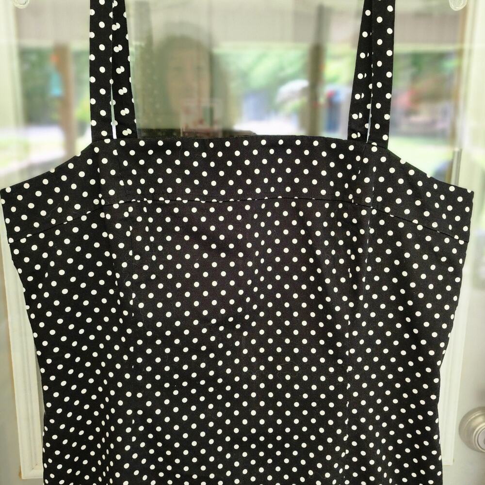 TAHARI Arthur S. Levine Size 16 Black White Polka Dot Lined Sleeveless Sundress - Picture 2 of 7
